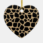 Black Brown Giraffe Print Keramik Ornament (Vorne)