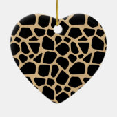 Black Brown Giraffe Print Keramik Ornament (Hinten)