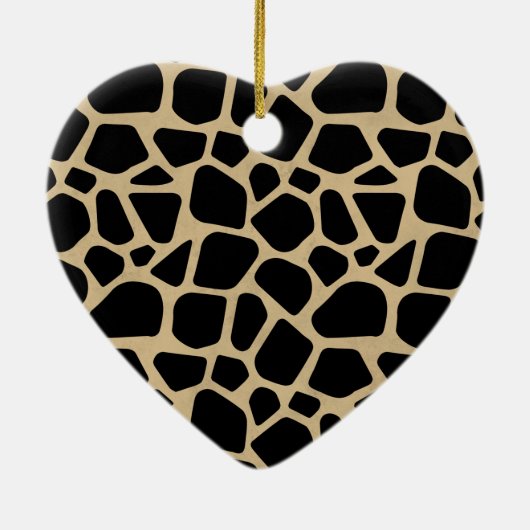Black Brown Giraffe Print Keramik Ornament (Hinten)