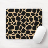 Black Brown Giraffe Print Mousepad (Mit Mouse)