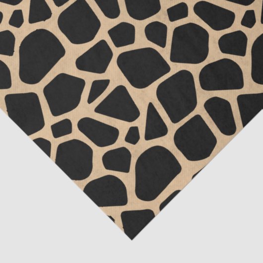 Black Brown Giraffe Print Seidenpapier (Detail)