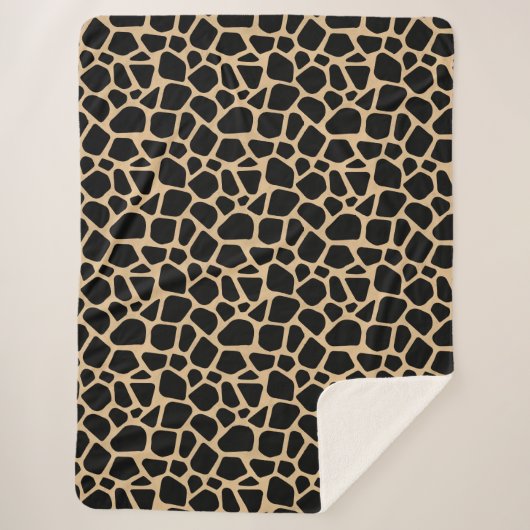 Black Brown Giraffe Print Sherpadecke (Vorderseite)