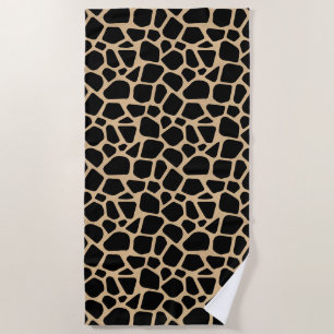 Black Brown Giraffe Print Strandtuch