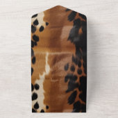 Black Brown Gold Cowhide All In One Einladung (Außenbereich)