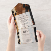 Black Brown Gold Cowhide All In One Einladung (Abreißen)