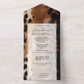 Black Brown Gold Cowhide All In One Einladung (Innen Boden)