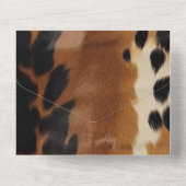 Black Brown Gold Cowhide All In One Einladung (Rückseite)