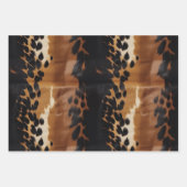 Black Brown Gold Cowhide Geschenkpapier Set (Vorderseite)
