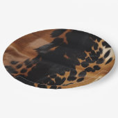 Black Brown Gold Cowhide Pappteller (Schrägansicht)