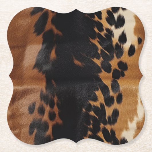Black Brown Gold Cowhide Untersetzer (Vorderseite)