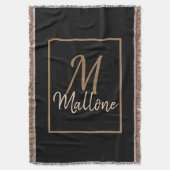 Black Brown Gold Scripts Elegante Monogram Decke (Vorderseite Vertikal)