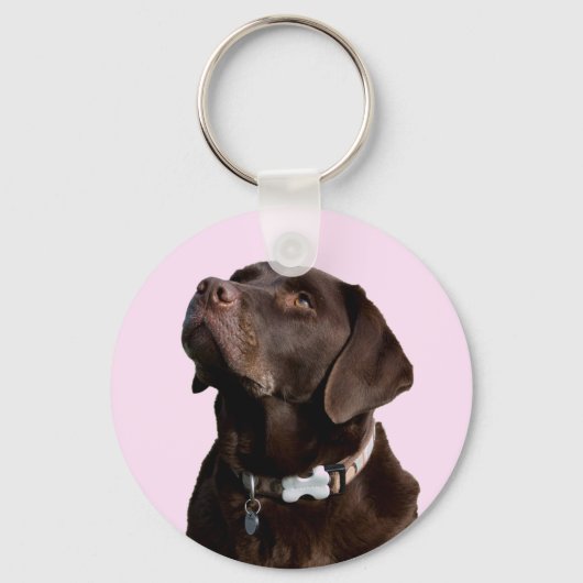 Black Brown Labrador Retriever Puppy Dog Keychain Schlüsselanhänger (Vorderseite)