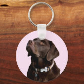 Black Brown Labrador Retriever Puppy Dog Keychain Schlüsselanhänger (Vorderseite)