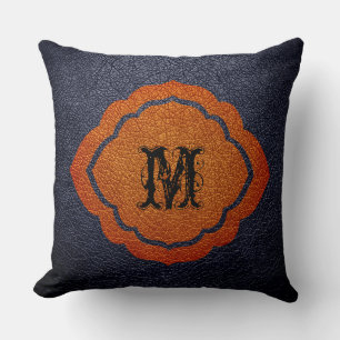 Black Brown Leather Kissen