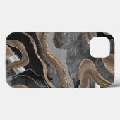 Black Brown Marble Agate Gold Glitzer Glam #1  Case-Mate iPhone Hülle (Rückseite (Horizontal))