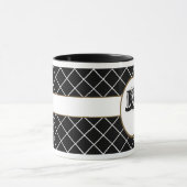 Black Brown Mit Monogramm Mens Tasse (Zentrum)