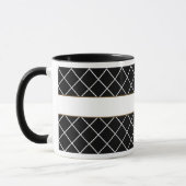 Black Brown Mit Monogramm Mens Tasse (Links)