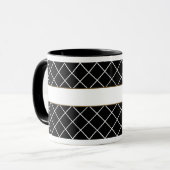 Black Brown Mit Monogramm Mens Tasse (Vorderseite Links)