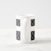 Black Brown Mit Monogramm Porzellantasse (Rückseite)