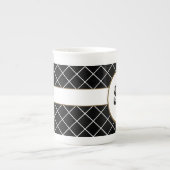Black Brown Mit Monogramm Porzellantasse (Vorderseite)