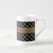 Black Brown Mit Monogramm Porzellantasse (Rechts)