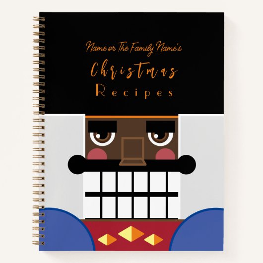Black Brown Nutcracker Weihnachtsrezepte Kochbuch Notizblock (Vorderseite)