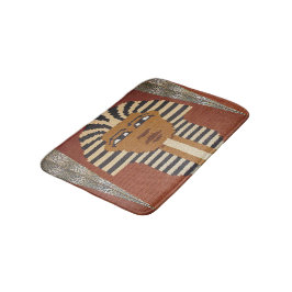 Black Brown Pharaoh King Tut Artisan Crochet Print Badematte