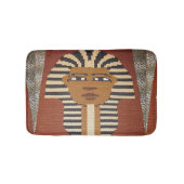 Black Brown Pharaoh King Tut Artisan Crochet Print Badematte (Vorderseite)