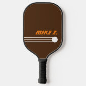 Black Brown PickleBall Paddle mit dem Namen des Sp (Rückseite)