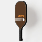 Black Brown PickleBall Paddle mit dem Namen des Sp (Links)
