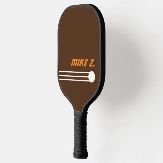 Black Brown PickleBall Paddle mit dem Namen des Sp (Links)
