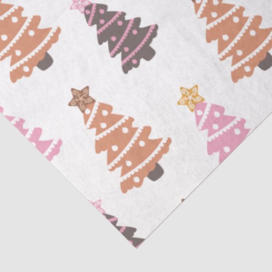 Black Brown Pink Weihnachtsbaumen Weiße Weihnachte Seidenpapier (Ausschnitt)