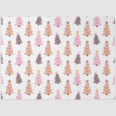 Black Brown Pink Weihnachtsbaumen Weiße Weihnachte Seidenpapier (Vorderseite)