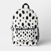 Black Brown Polka Dot Bedruckter Rucksack (Vorderseite)