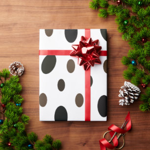 Black Brown Polka Dot Geschenkpapier