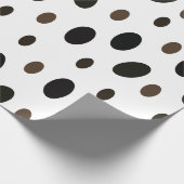Black Brown Polka Dot Geschenkpapier (Ecke)