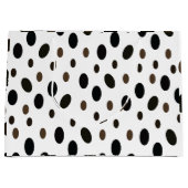 Black Brown Polka Dot Große Geschenktüte (Vorderseite)
