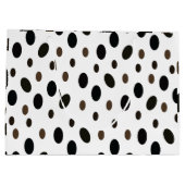 Black Brown Polka Dot Große Geschenktüte (Rückseite)