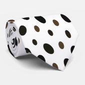 Black Brown Polka Dot Krawatte (Gerollt)