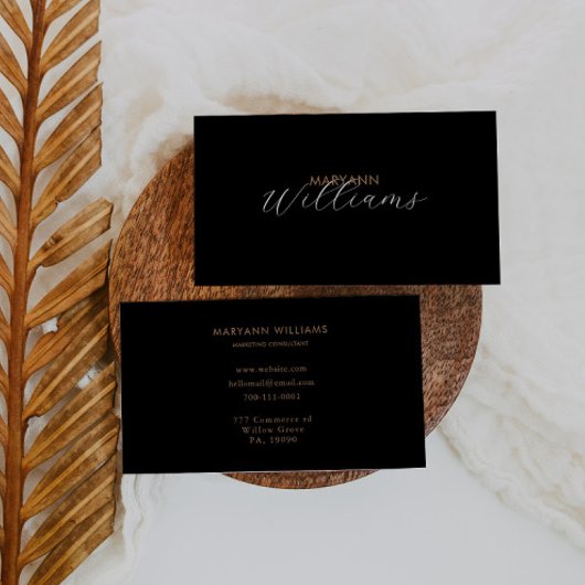 Black Brown Retro Marketing Consultant Visitenkarte