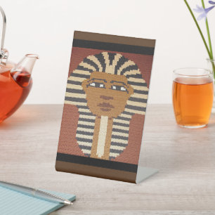 Black Brown Tan King Tut Designer Crochet Print Sockelschild