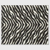 Black Brown & White Zebra Print Gift Wrap Geschenkpapier (Flach)