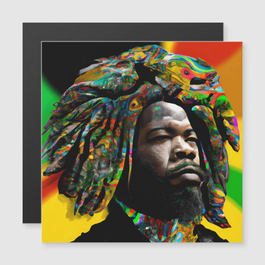 Black Bruh African American Man Juneteenth King Magnetkarte (Vorne/Hinten)