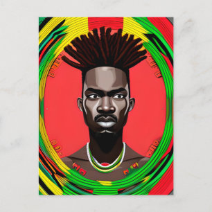 Black Bruh African American Man Juneteenth King Postkarte