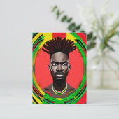 Black Bruh African American Man Juneteenth King Postkarte (Stehend Vorderseite)
