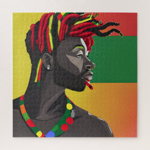 Black Bruh African American Man Juneteenth King Puzzle