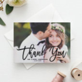 Black Brush Calligraphy Script Wedding Vielen Dank Postkarte