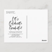 Black Brush Lettering Class of 2025 Abschluss Postkarte (Rückseite)