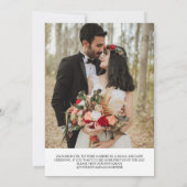 Black Brush Script Let's Party Foto Hochzeit Einladung (Rückseite)