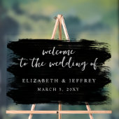 Black Brush Strokes Wedding Willkommenszeichen Acrylschild (Neutral)